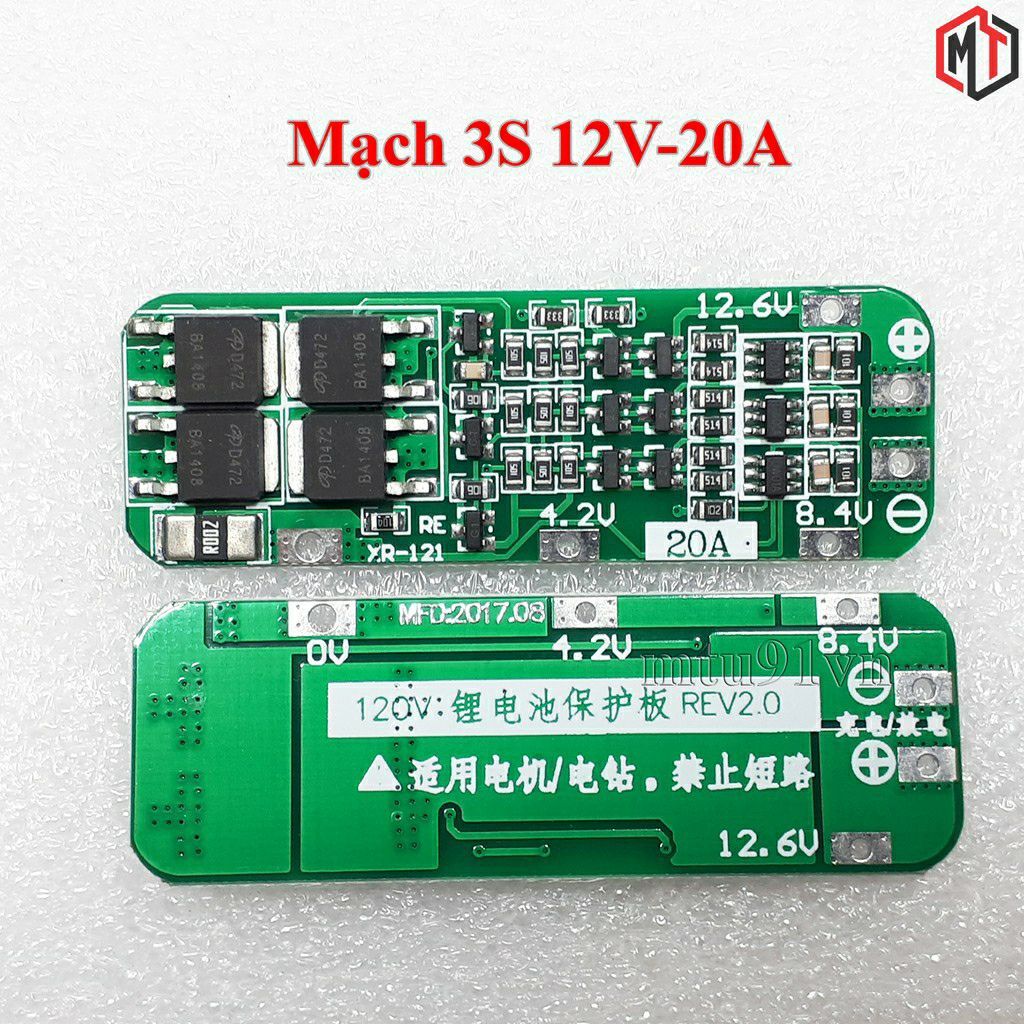 MẠCH 3S 12V - 20A BẢO VỆ PIN LION 3.7v