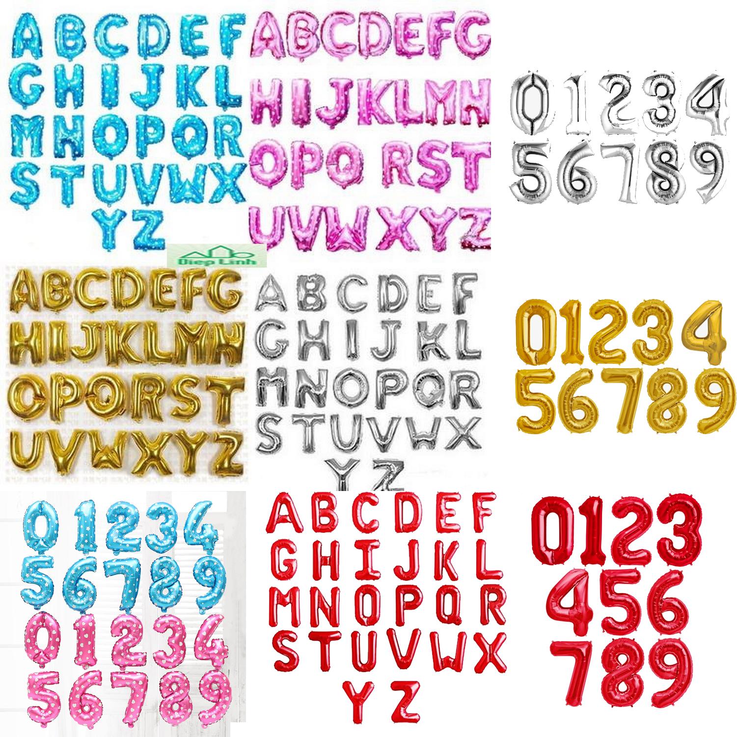 [HCM]Bóng kiếng số hoặc chữ sinh nhật bóng kiếng tráng nhôm(12k/2 chữ)- Diệp Linh.