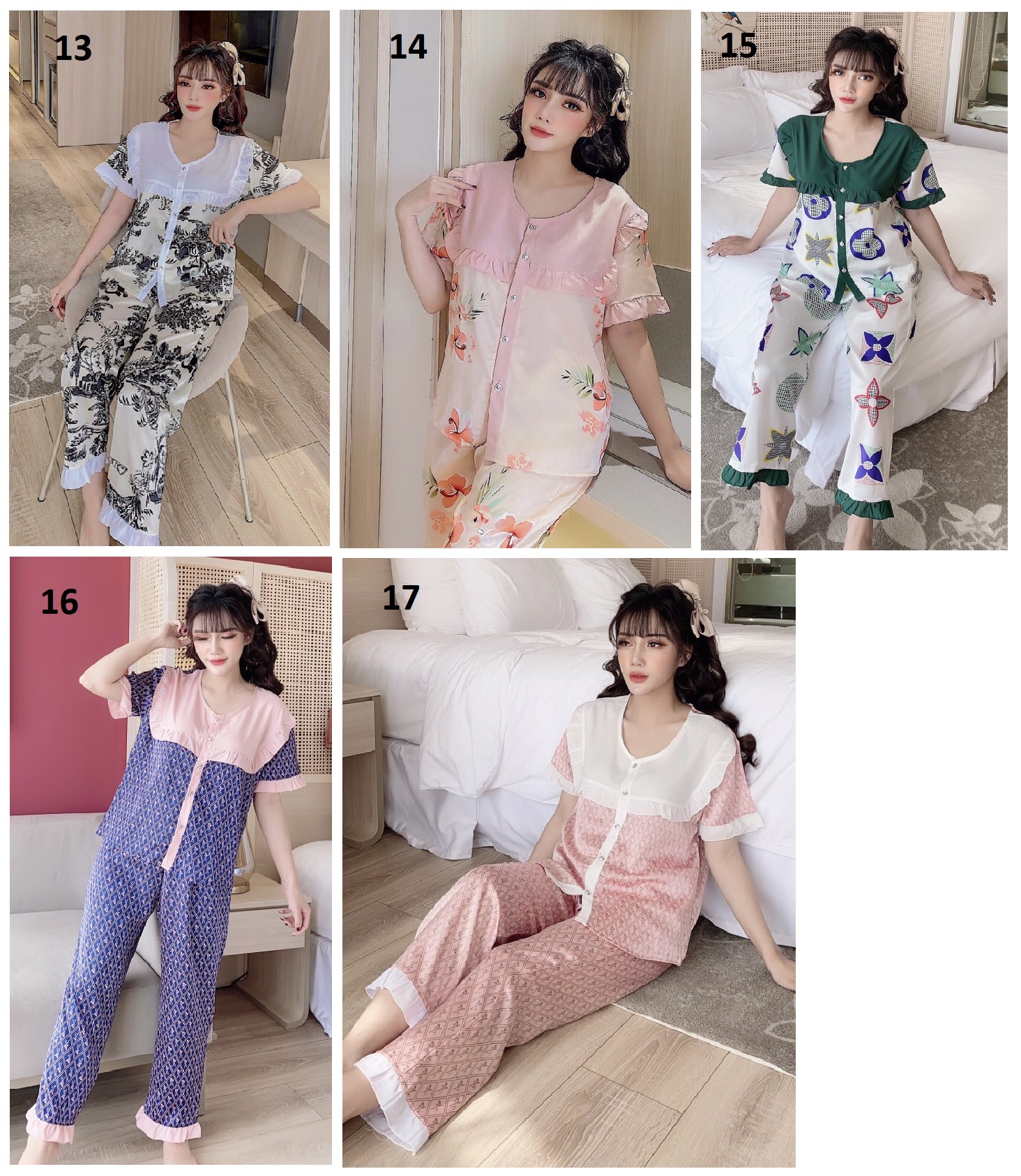 [HCM]Đồ Bộ Lụa Satin Tiểu Thư Tay Ngắn