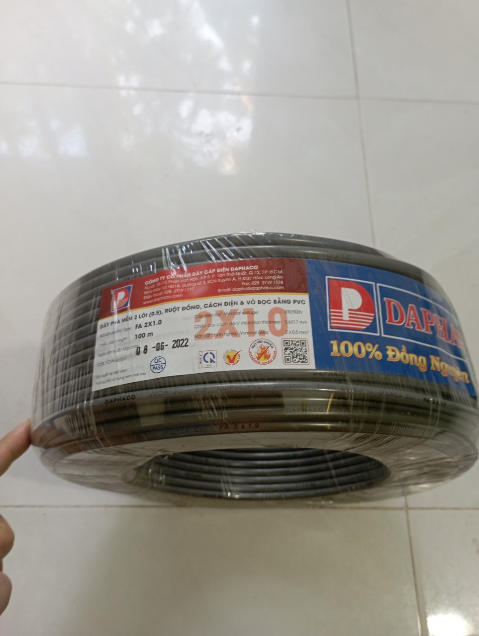DÂY ĐIỆN TRÒN DAPHACO FA 2×1.0 CUỘN 100M