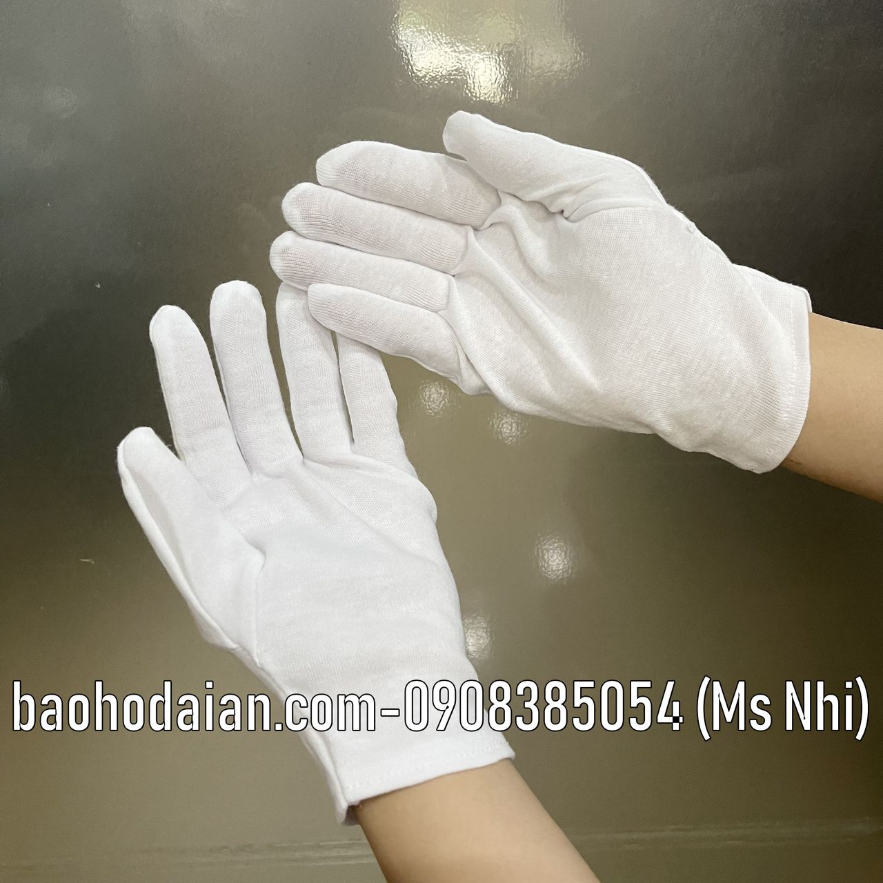 Găng tay vải cotton màu trắng (10 cặp)
