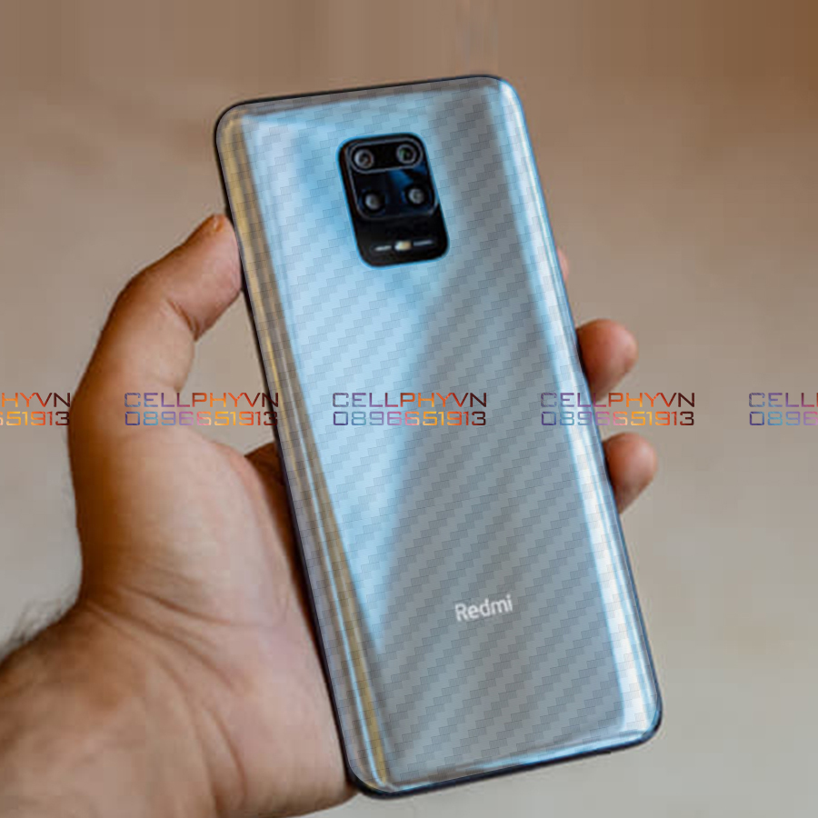 Miếng dán lưng cacbon Dành Cho  Xiaomi Redmi Note 9S / Note 9 Pro / Note 9 Pro Max
