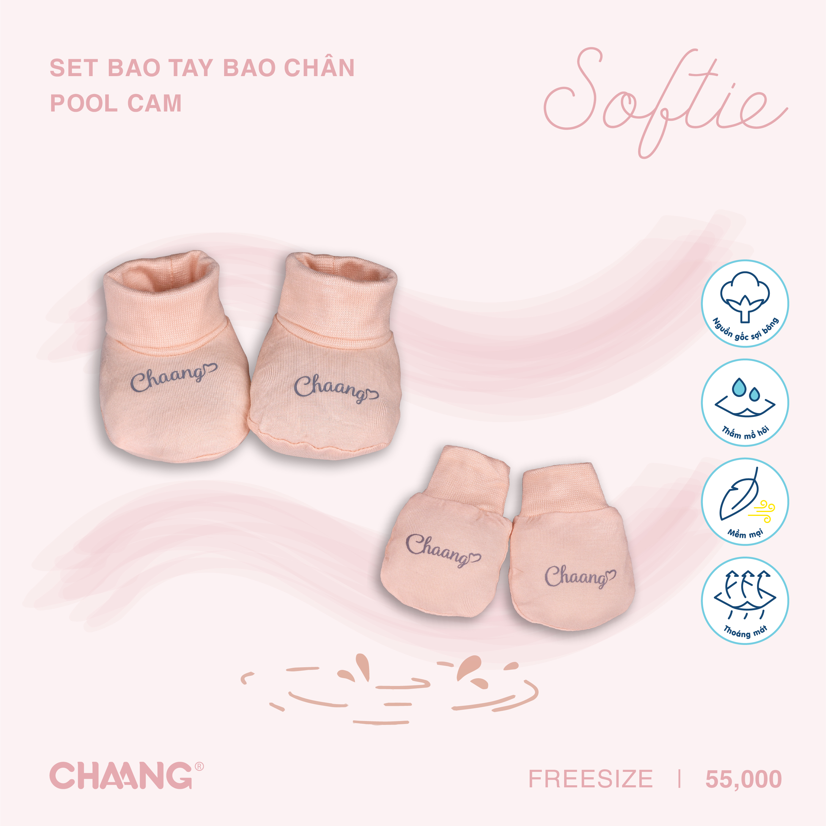 [CHAANG] Set bao tay bao chân cho bé sơ sinh Pool CHAANG