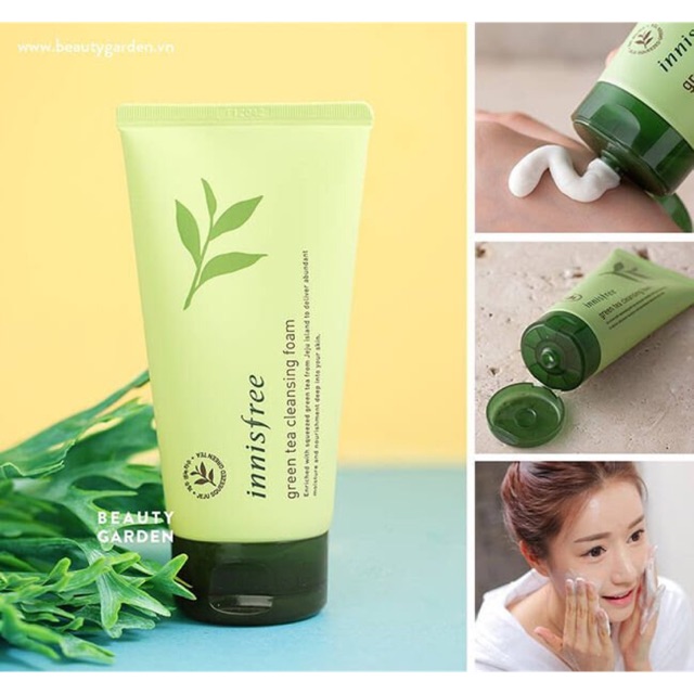 Sữa rửa mặt trà xanh ngừa mụn sáng da chăm sóc sâu bên trong