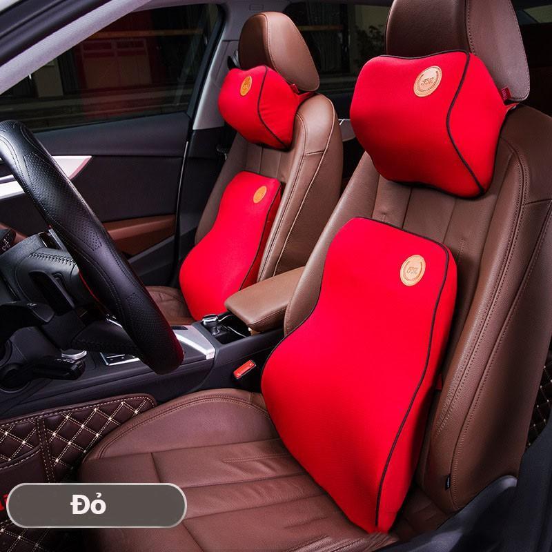 Bộ Gối Tựa Lưng Và Tựa Đầu Ô Tô  Xe Hơi Cao Su Non Cao Cấp Phù Hợp Với Kích Cỡ Của Cổ Vai Và Đầu Tạo Cảm Giác Thoải Mái