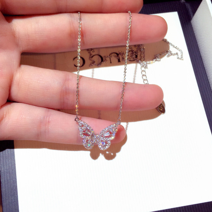 Dây chuyền nữ hình bướm bạc s925 đá zircon dây mảnh
