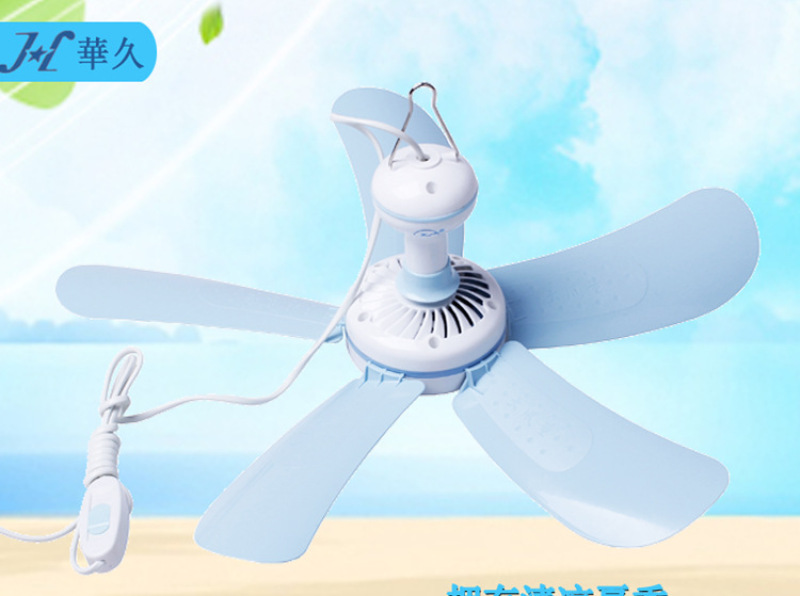 Quạt treo trần Mini 5 cánh (Trắng phối xanh)