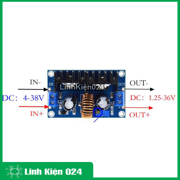 Module hạ áp buck dc-dc xl4016 vin 4-38v vout 1.25-36v 8a v1