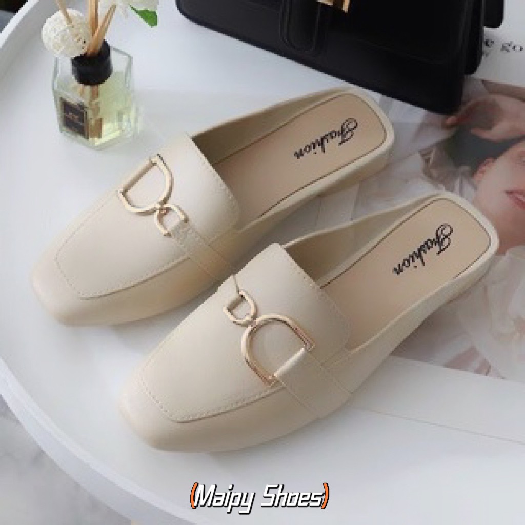 Dép sục nhựa nữ giả da 2cm- Giày sục mules lười quai xích đi mưa Maipy S029