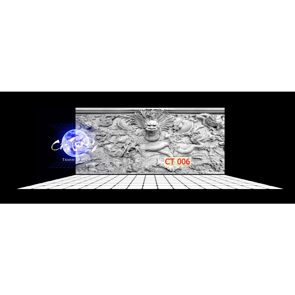 Tranh 3d dán bể cá thủy sinh, bể cá rồng