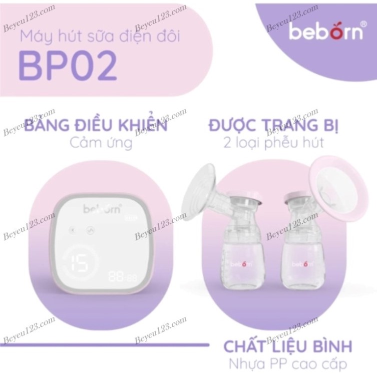 (BP02) Máy hút sữa điện đôi có pin sạc Beborn MGG