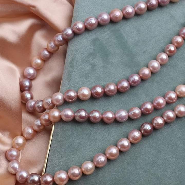 Chuỗi Hạt Ngọc Trai Đeo Cổ Màu Hồng Tím 9ly Sang Trọng - Ngọc Trai Trường Thịnh