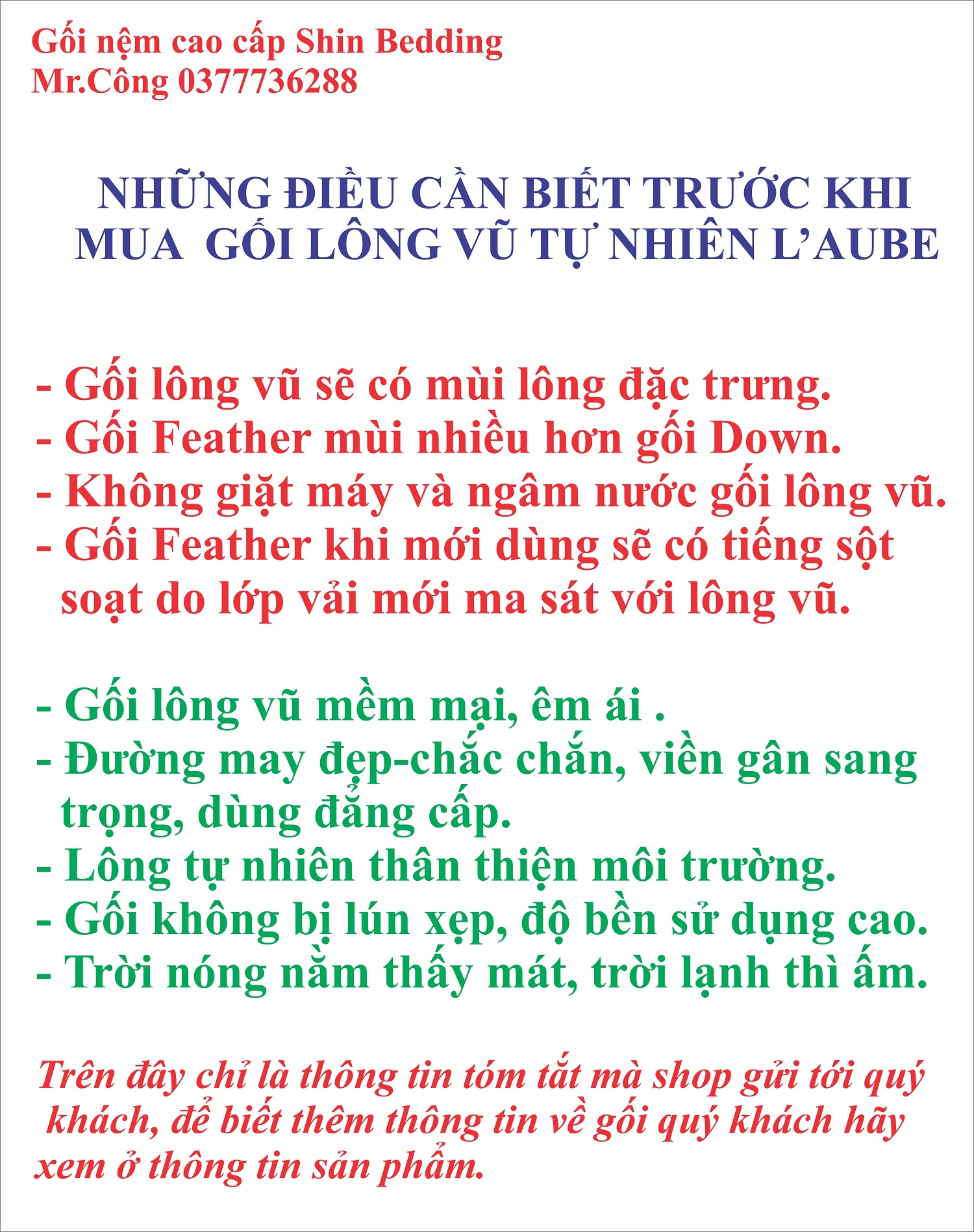 Gối ôm lông vũ Laube Feather 35x100cm