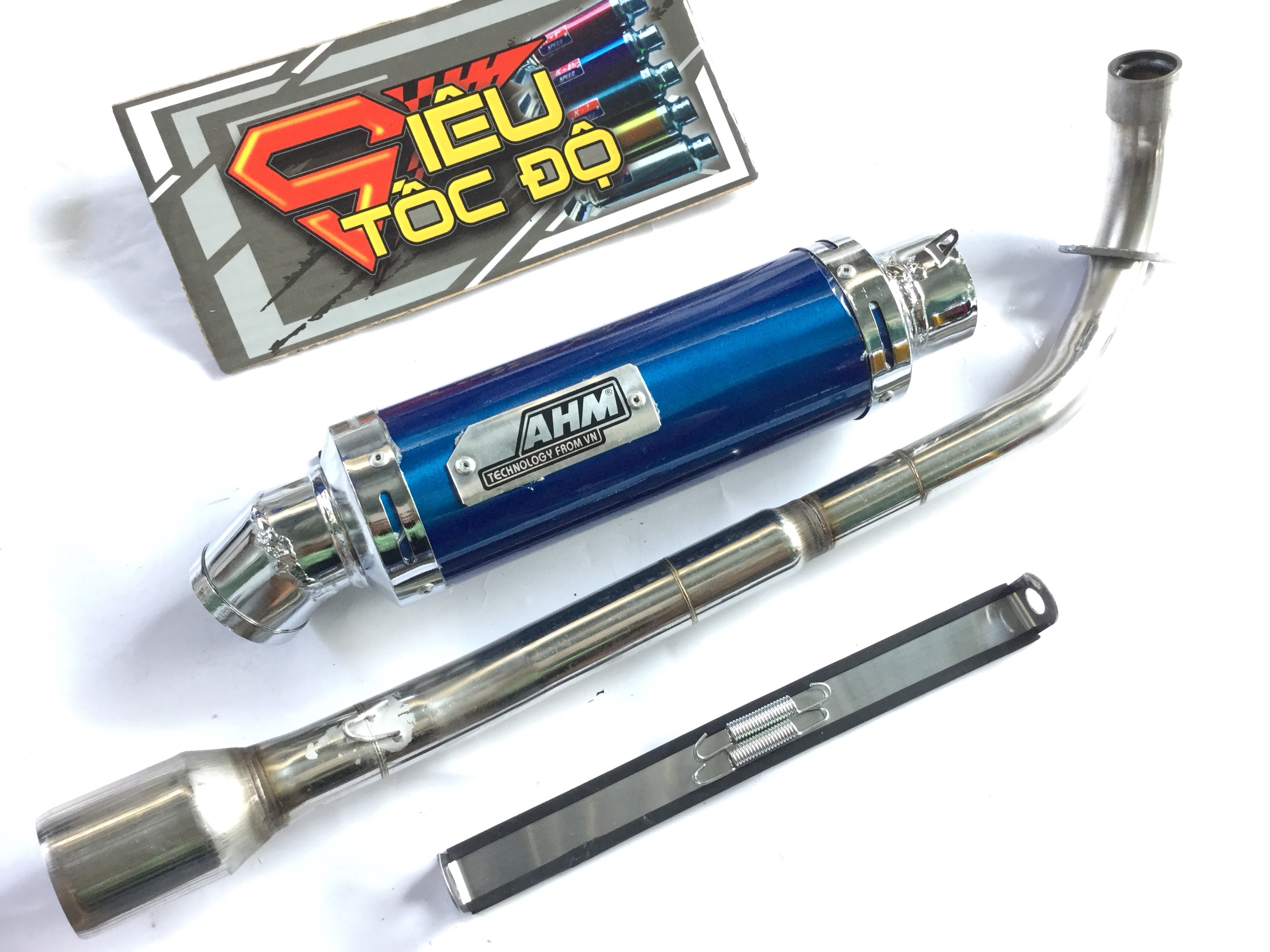 Pô AHM xanh full cổ bô độ cho dòng xe Wave 100, Dream, Cub, Axelo, Exciter 50cc ... đủ màu, có tiêu...........54666534534354 ,Sản Phẩm Chất Lượng, Gian Hàng Uy Tín, Giá Cả Cực Tốt, Mua Ngay.