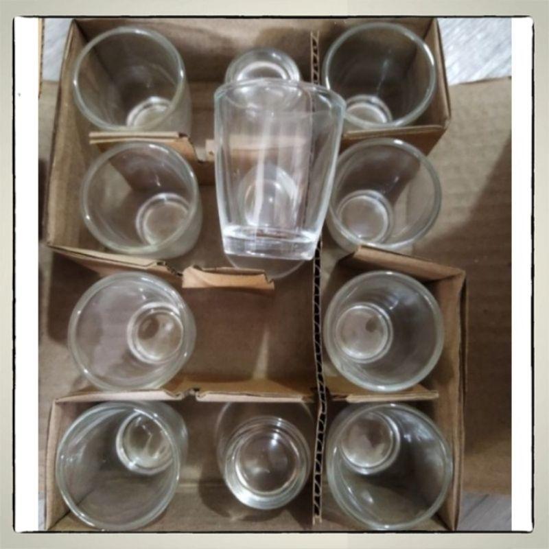 Set 12 chén uống rượu mắt trâu-hạt mít bằng thuỷ tinh