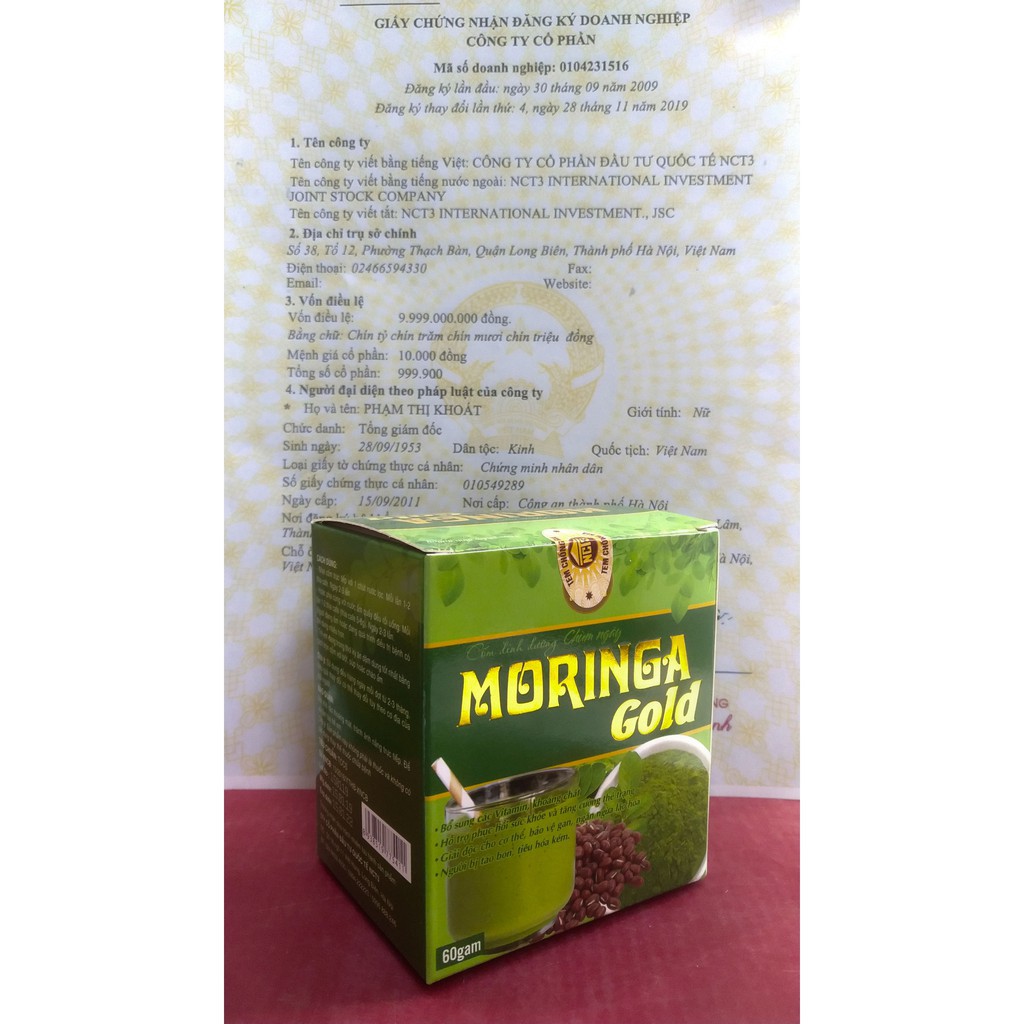 [Freeship + giảm 5% khi mua 2]Cốm Chùm Ngây MORINGA GOLD ( Hàng chính hãng công ty NCT3 ) ' .
