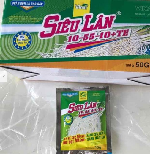 Phân bón lá siêu lân 10-55-10+TE gói 15gam
