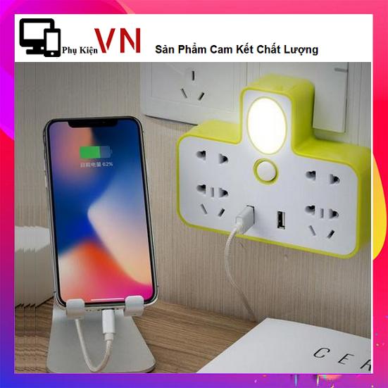 Bộ chia ổ điện 2 cổng usb có đèn