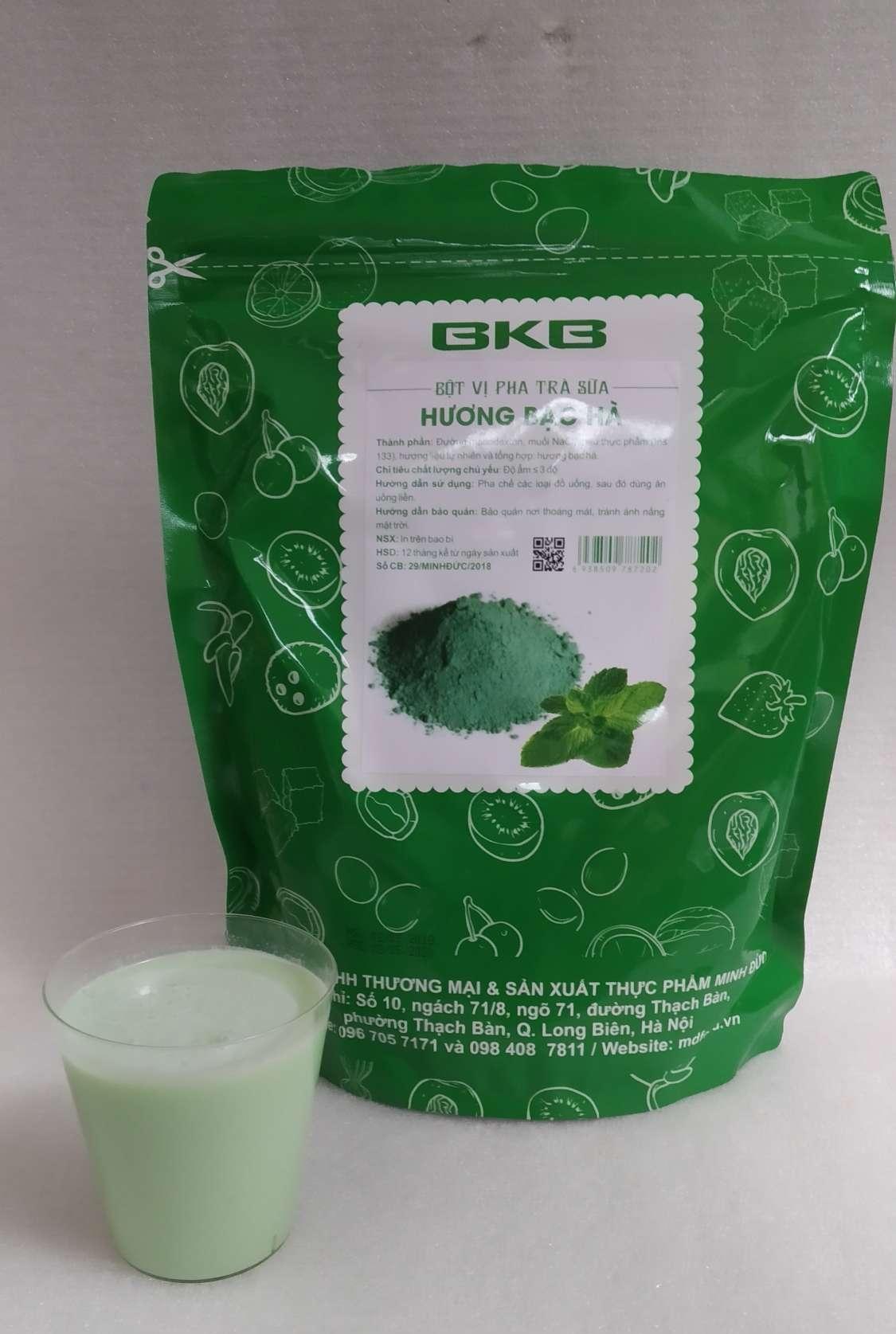 Bột bạc hà pha trà sữa