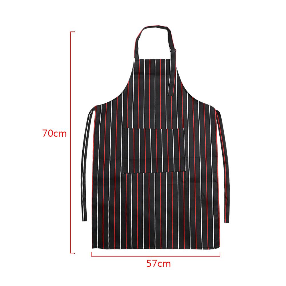 Fashion Adult Black Stripe Bib Home Kitchen Chef Restaurant Waiter Aprons for Cooking Baking Cooking Apron With Pockets For Man Woman Adjustable Apron