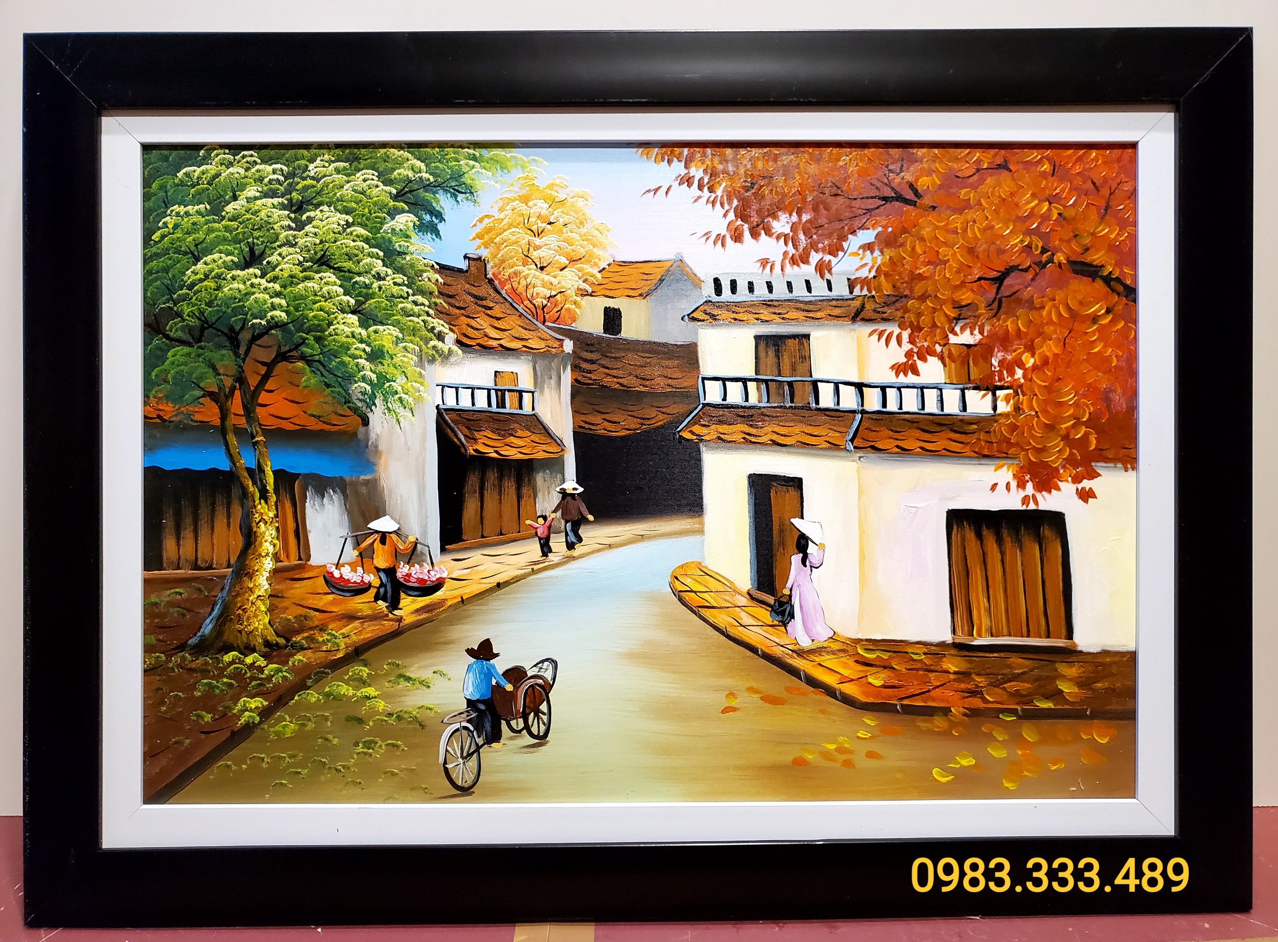 TRANH VẼ SƠN DẦU- PHỐ CỔ HÀ NỘI