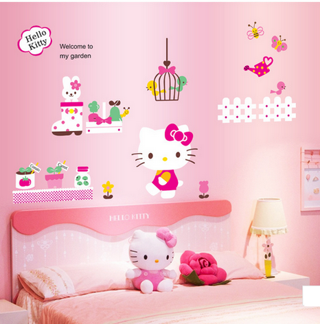Decal dán tường hello kitty 5 có keo sẵn EB176
