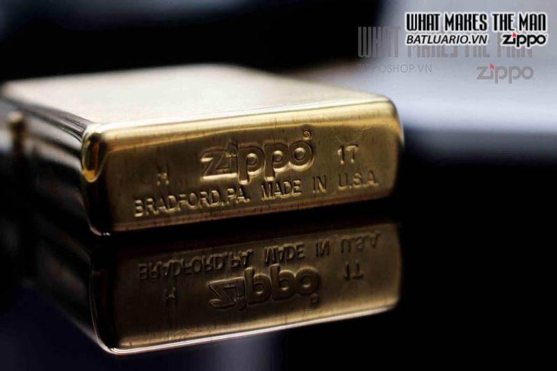 Bật Lửa Zippo Brushed Brass Engraved 204