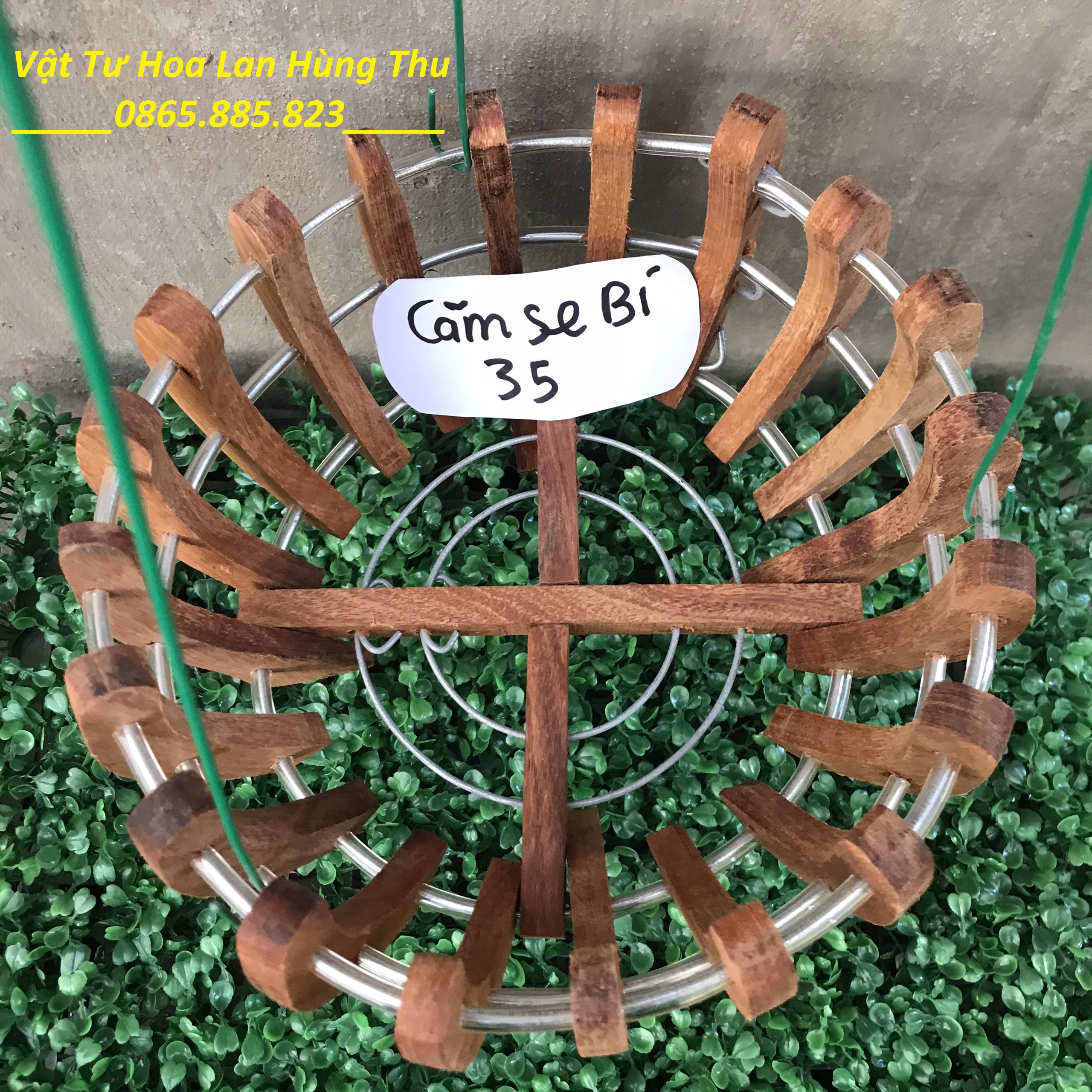 [FreeShip MAX] Chậu gỗ Camse bí trồng lan fi 35