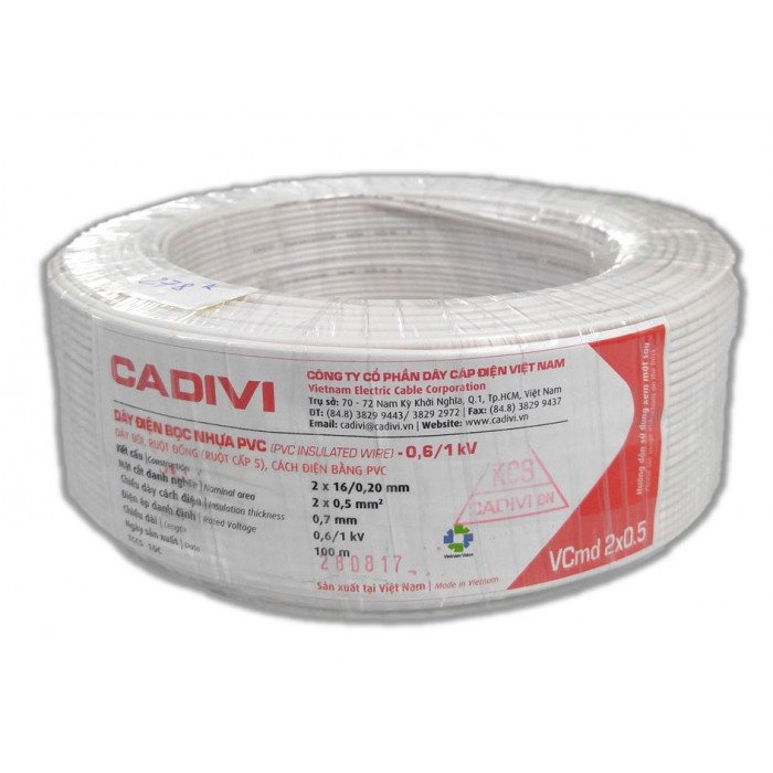 Dây điện đôi mềm CADIVI ruột đồng VCmd