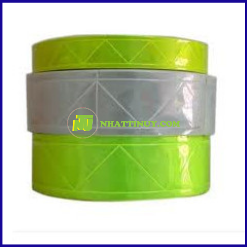 Dây phản quang nhựa bản 2.5cm dài 50m màu xanh chuối