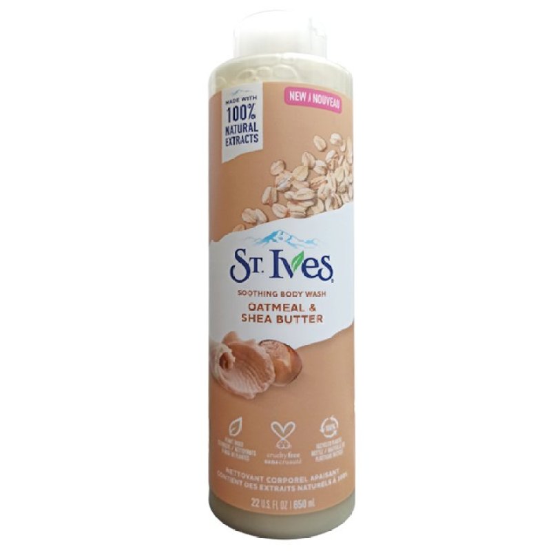 Sữa Tắm Tinh Chất Yến Mạch Và Bơ St.Ives Dưỡng Da Mịn Màng 650ml (Oatmeal & Shea Butter Body Wash)