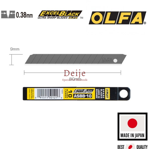 Lưỡi dao nhật olfa asbb-10, lưỡi dao đen 9mm