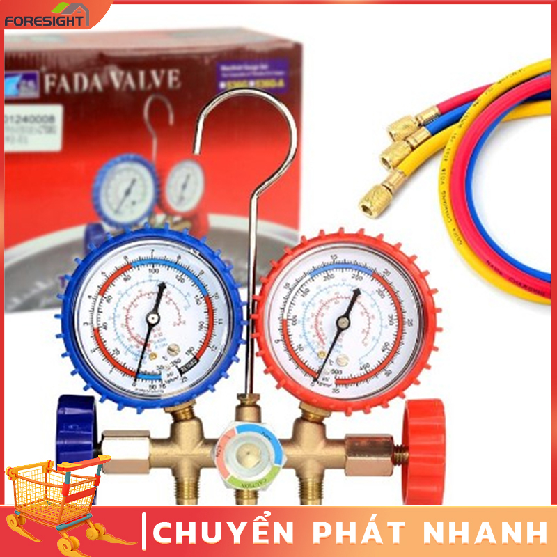 Đồng hồ đo gas đôi kèm dây nạp gas CT-536G Thường