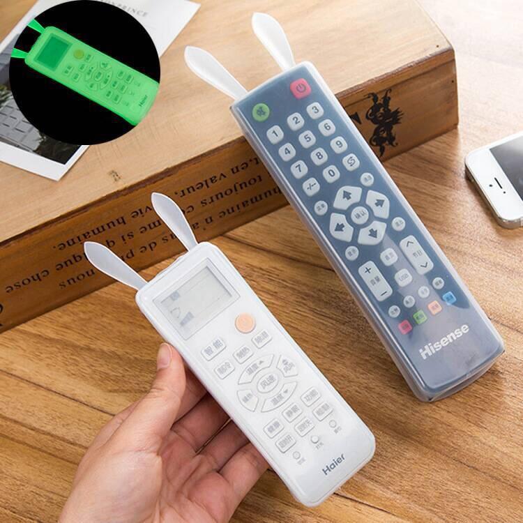 HCMVỏ Bọc remote Silicone Tivi Máy Lạnh Hình Tai Thỏ Dạ Quang Vỏ Bọc Điều