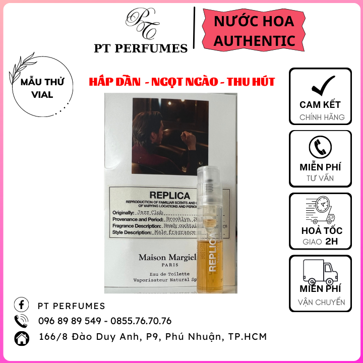 Mẫu thử Vial Sample nước hoa 𝗥𝗲𝗽𝗹𝗶𝗰𝗮 - 𝗝𝗮𝘇𝘇 𝗖𝗹𝘂𝗯 1.2ml (Cam kết chuẩn Auth)