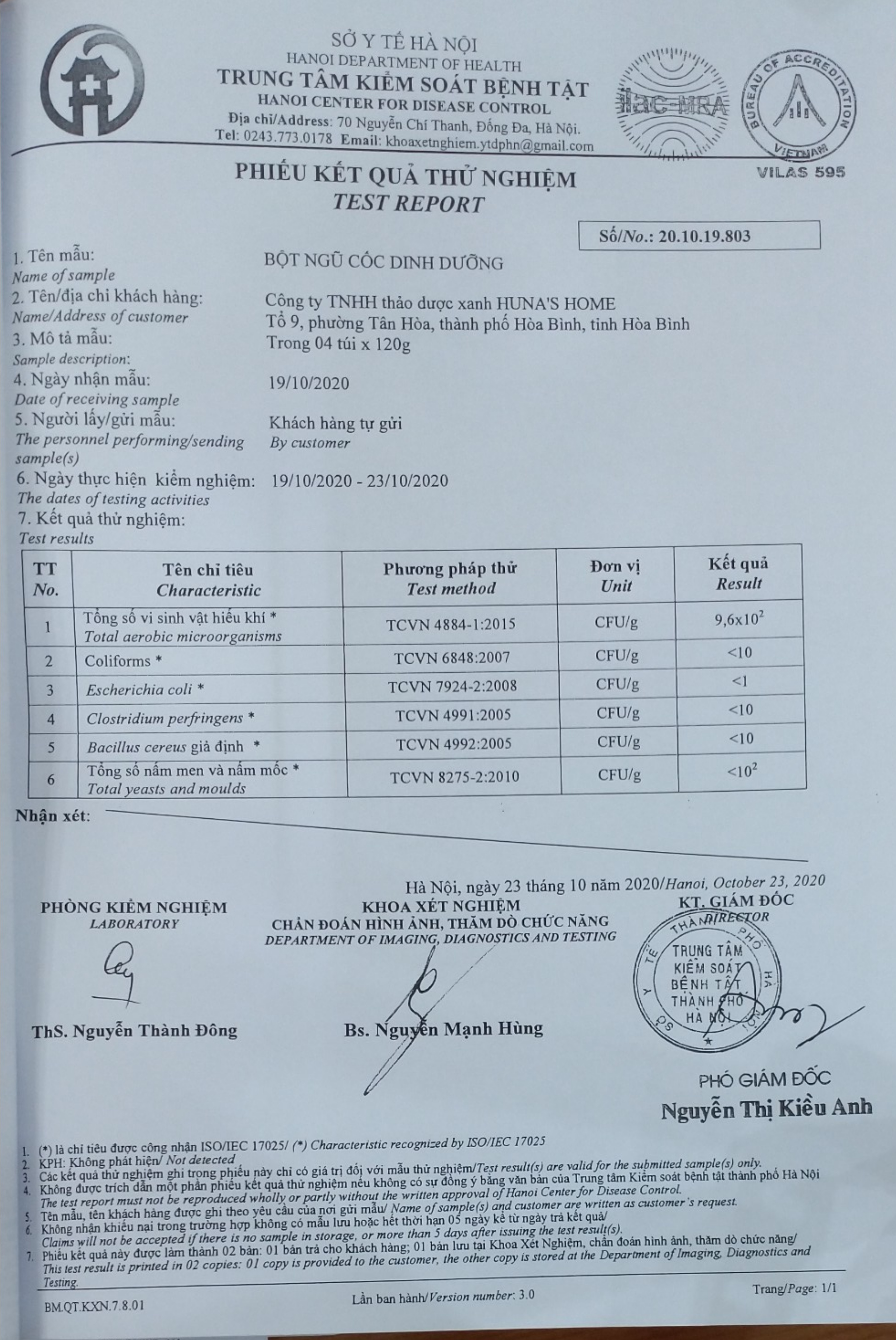 Bột ngũ cốc dinh dưỡng ( đóng gói hộp 0.5kg)