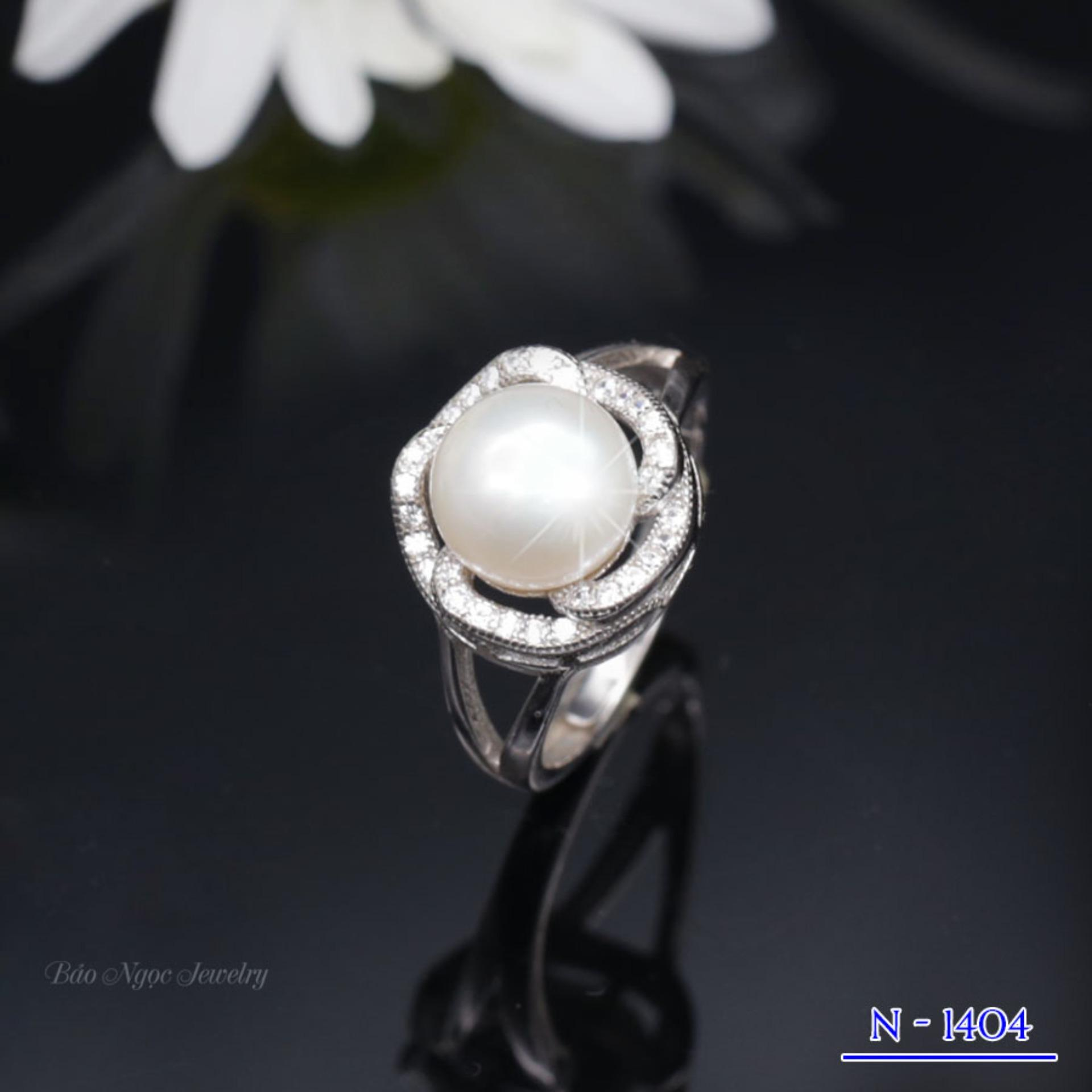 Nhẫn Ngọc Trai Thật Cao Cấp, Nhẫn Bạc Nữ S925 Đính Ngọc Trai 3 Màu - N1404 - Bảo Ngọc Jewelry
