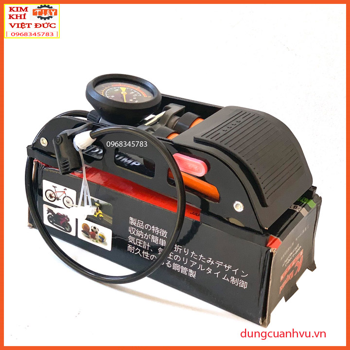 [ CHÍNH HÃNG ]bơm xe đạp chân 2 ống GOFURTER , bơm xe đạp, bơm xe máy, bơm lốp ô tô