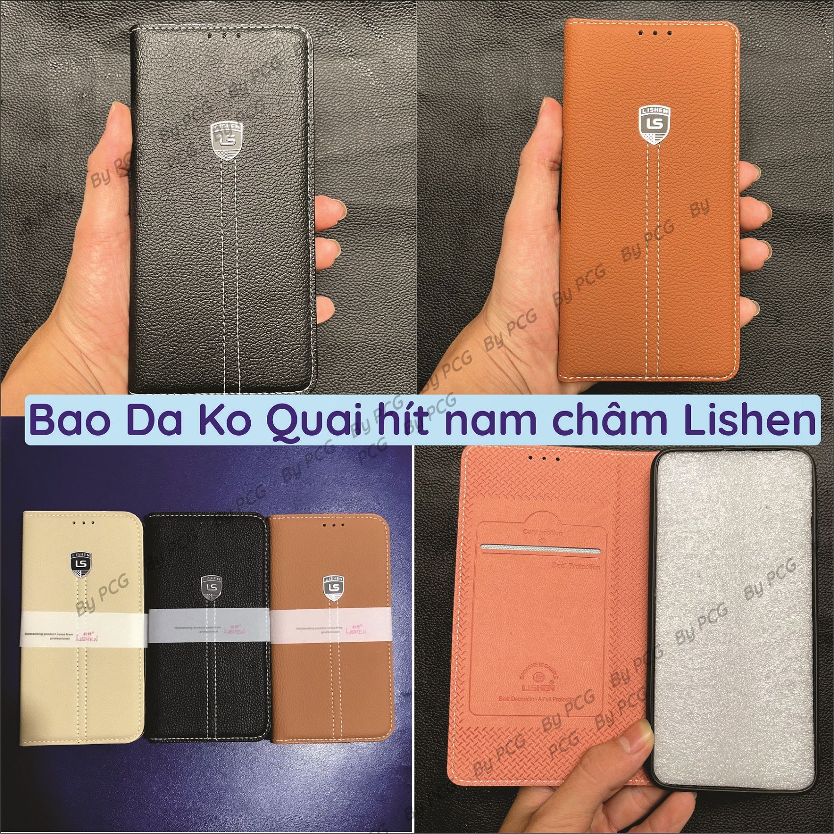 Bao da Vsmart Joy 2+ (Joy2 Plus) chất liệu da cao cấp, sang trọng, có ngăn chứa thẻ tiện lợi, nắp gập chống đỡ xem phim