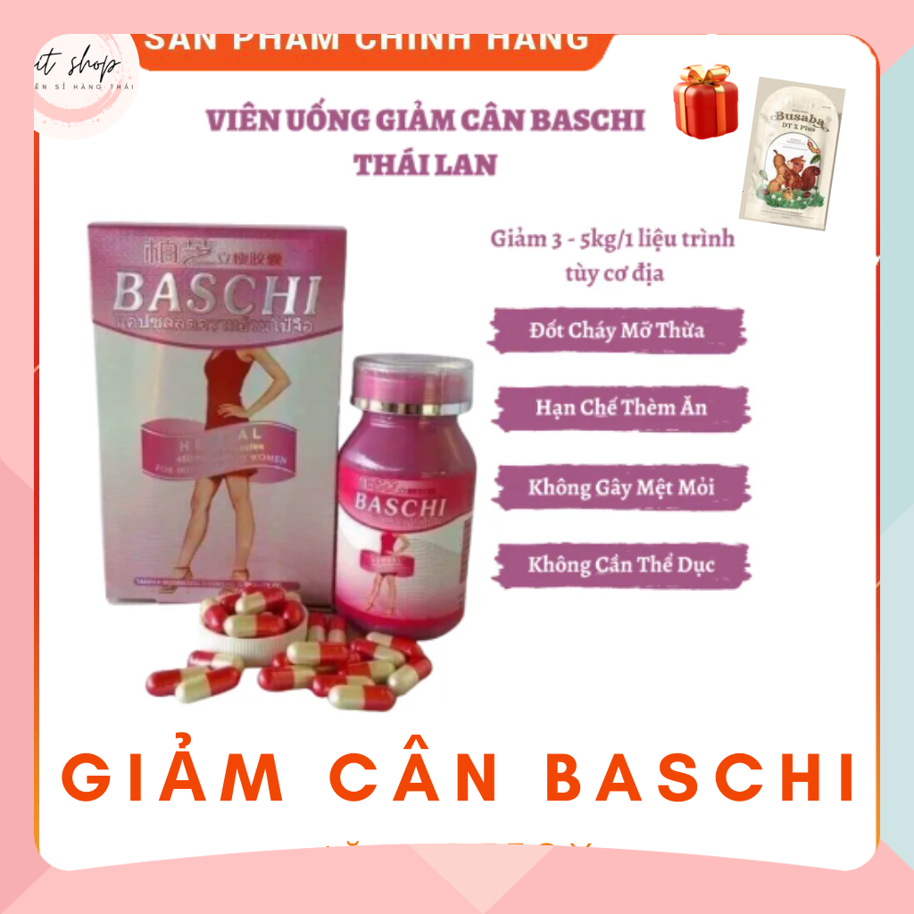 Giảm cân BASCHI hồng Thái Lan 40 viên - sim 1