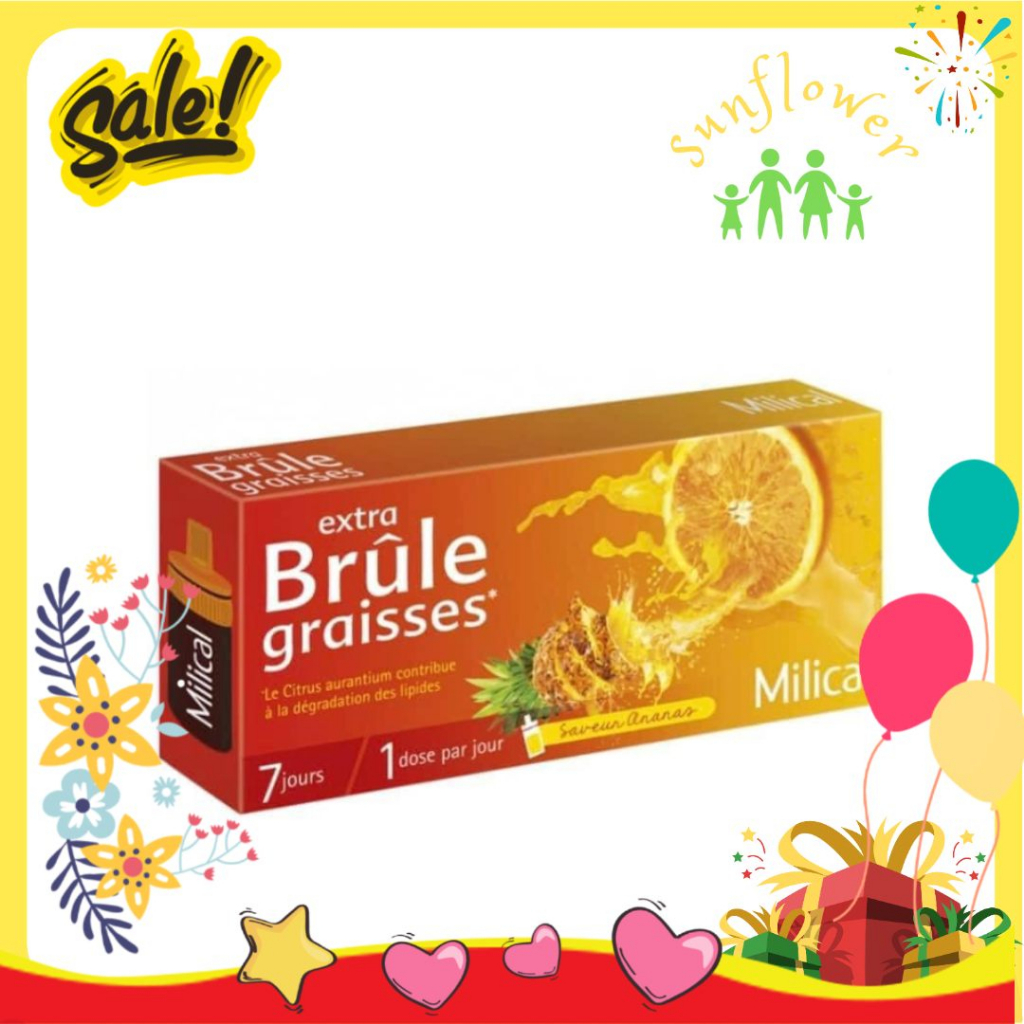 Detox Milical Extra Brule Graisses 7 ống vị cam dứa đốt mỡ giảm cân
