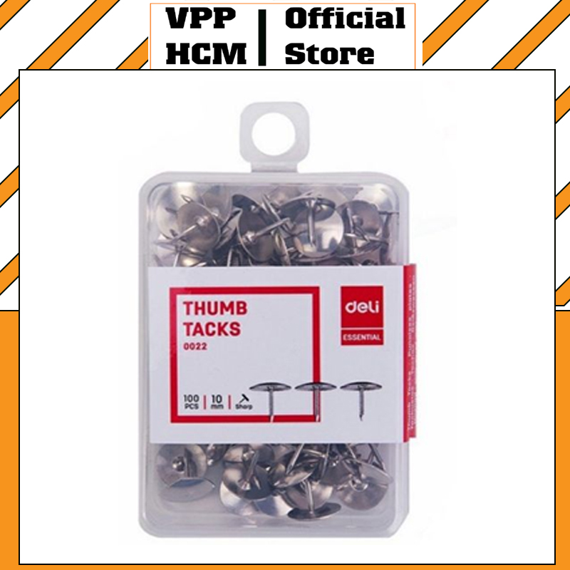 Đinh ghim giấy Deli 0022 - Ghim mũ inox Deli chính hãng