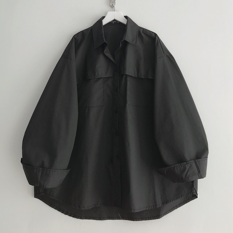 Áo sơ mi tay phồng jem closet form rộng thiết kế đuôi tôm style hàn quốc luna 10348