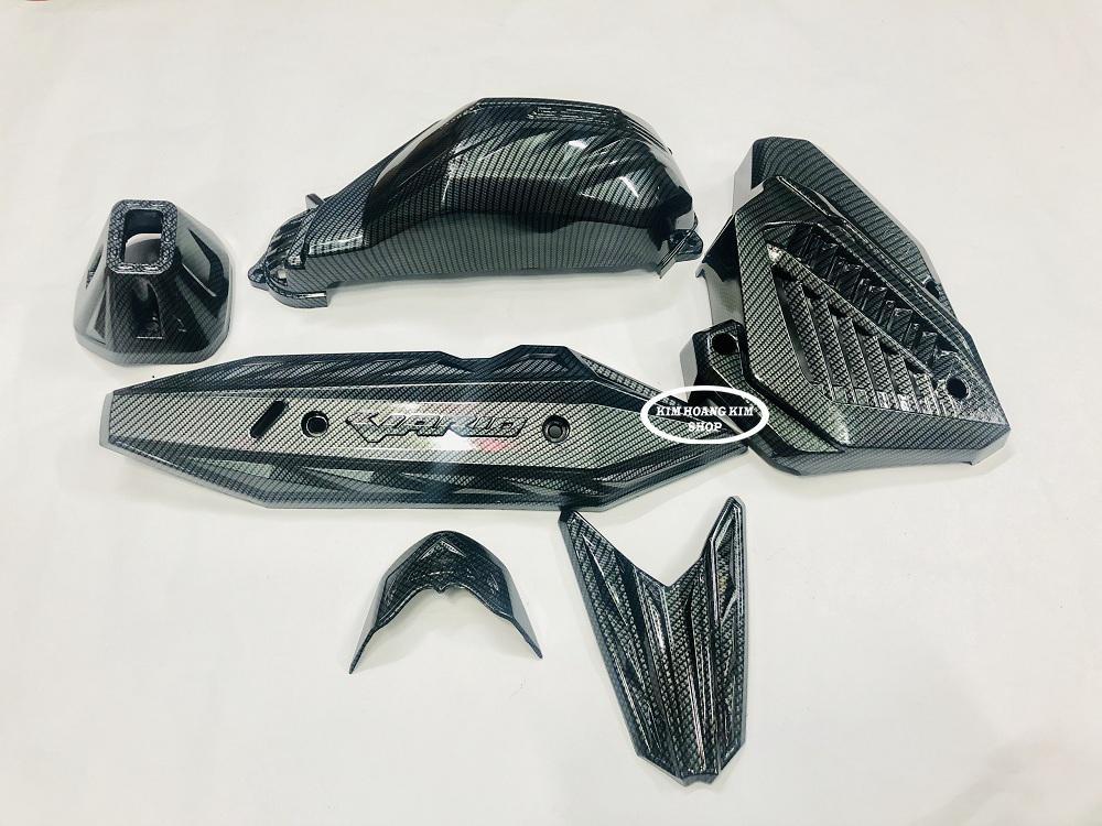 Bộ 6 món Carbon gắn Vario 2018,2019 (ốp pô,Pô E,Két nước,mỏ dè)