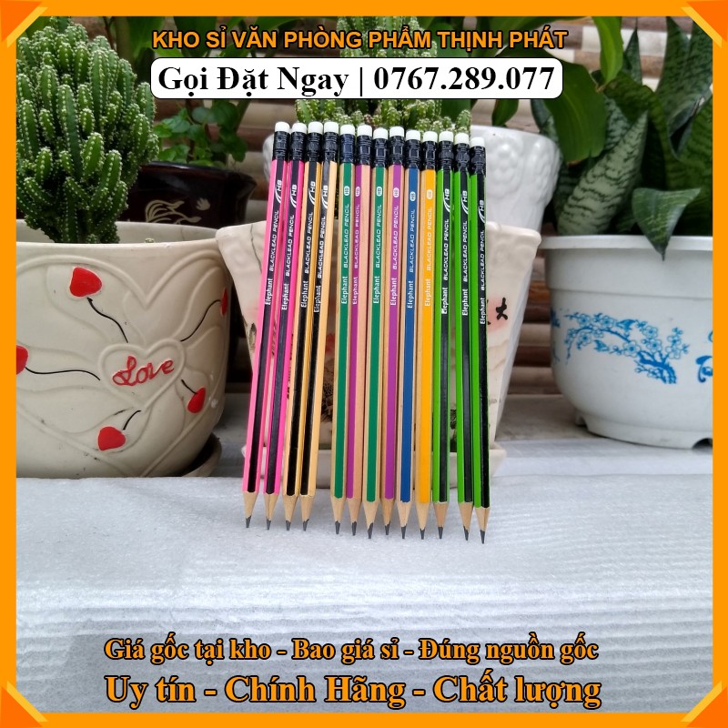Bút chì 2B - Đầu gôm Elephant [VPP THỊNH PHÁT]
