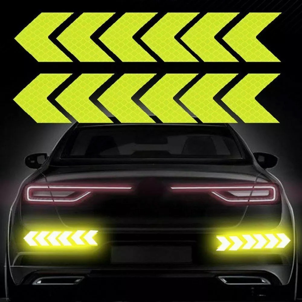 [HCM]Bộ 12 miếng decal phản quang trang trí xe máy ô tô (vàng)