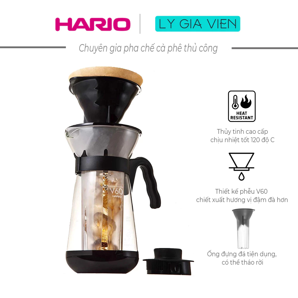Bình Pha Drip Coffee Đá Hario V60 Ice Coffee Maker 700ml