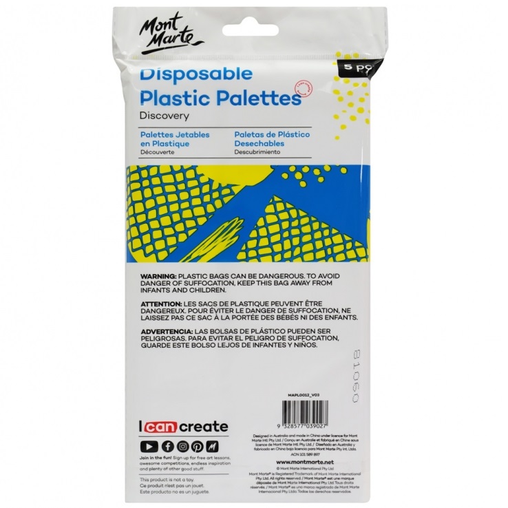 [HCM]BỘ 5 CÁI PALETTES PHA MÀU MONT MARTE 5 Ô TRÒN LỚN - 8 Ô VUÔNG NHỎ (DISPOSABLE PLASTIC PALETTES)