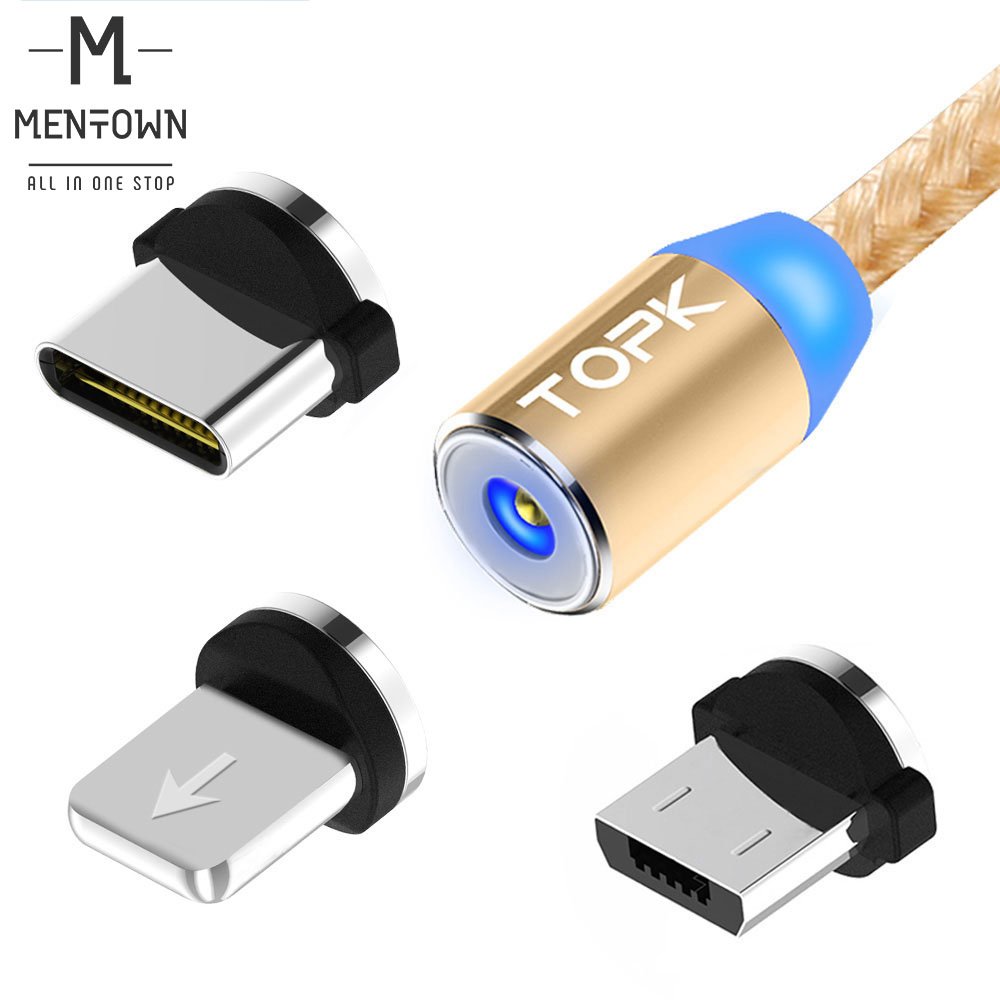 AM23 Cáp sạc 2m bọc dù nam châm từ tính TOPK
