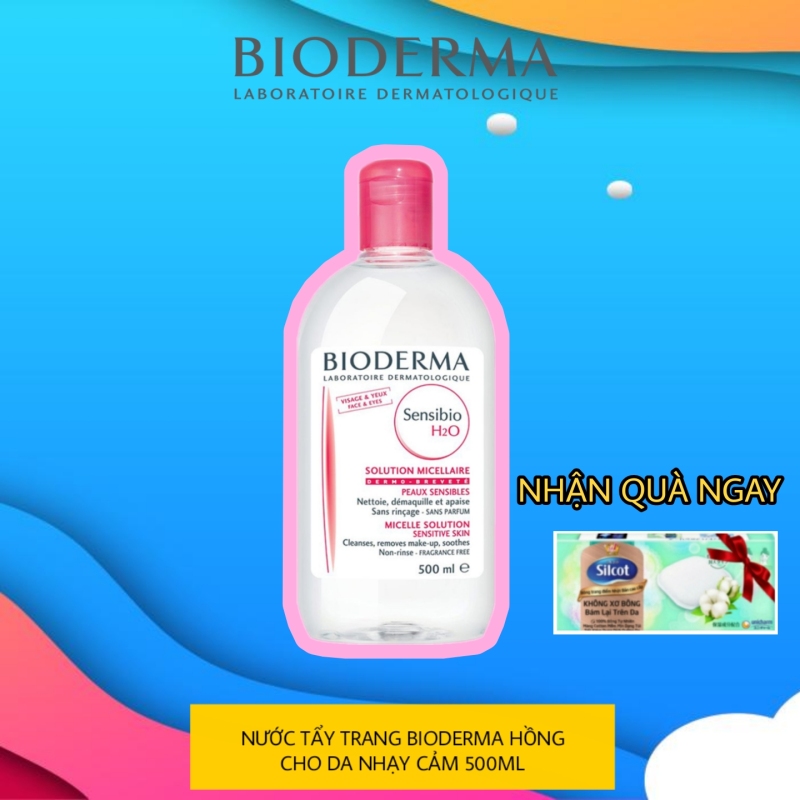 Dung dịch làm sạch và tẩy trang micellar cho da thường và da nhạy cảm Bioderma Sensibio H2O - 500ml - MnB Store -
